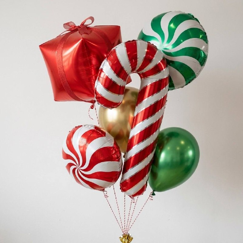 Сет шаров «Праздничные леденцы и подарок»